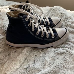 Woman’s high top Converse- Navy Blue- Size 8